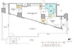 東京メトロ副都心線 西早稲田駅 徒歩1分の賃貸マンション 6階2LDKの間取り