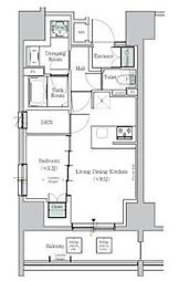 JR山手線 田町駅 徒歩7分の賃貸マンション 5階1LDKの間取り