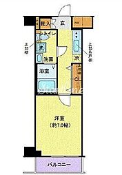 東京臨海高速鉄道りんかい線 東雲駅 徒歩8分の賃貸マンション 4階1Kの間取り
