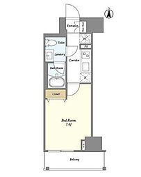東京メトロ日比谷線 南千住駅 徒歩11分の賃貸マンション 2階1Kの間取り