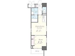 都営大江戸線 牛込柳町駅 徒歩4分の賃貸マンション 13階1LDKの間取り