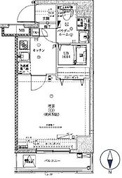 JR総武本線 錦糸町駅 徒歩9分の賃貸マンション 2階1Kの間取り