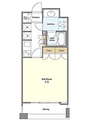 東京メトロ東西線 飯田橋駅 徒歩10分の賃貸マンション 2階1Kの間取り