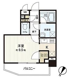 京成本線 新三河島駅 徒歩3分の賃貸マンション 5階ワンルームの間取り