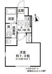 東急大井町線 荏原町駅 徒歩4分の賃貸アパート 1階1Kの間取り