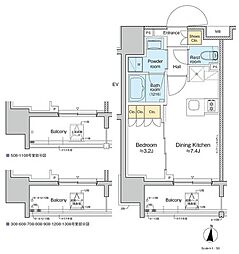 東武亀戸線 亀戸駅 徒歩1分の賃貸マンション 4階1DKの間取り