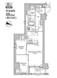 東京メトロ日比谷線 人形町駅 徒歩8分の賃貸マンション 4階2LDKの間取り