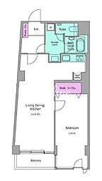 東急東横線 代官山駅 徒歩6分の賃貸マンション 2階1LDKの間取り