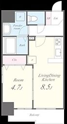 東京メトロ日比谷線 仲御徒町駅 徒歩7分の賃貸マンション 6階1LDKの間取り