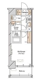都営大江戸線 両国駅 徒歩4分の賃貸マンション 7階1Kの間取り