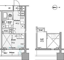 東京メトロ半蔵門線 錦糸町駅 徒歩8分の賃貸マンション 2階ワンルームの間取り