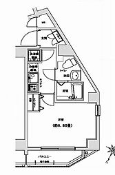 東京メトロ丸ノ内線 後楽園駅 徒歩8分の賃貸マンション 2階1Kの間取り