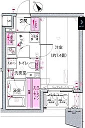 東京メトロ日比谷線 神谷町駅 徒歩4分の賃貸マンション 4階1Kの間取り
