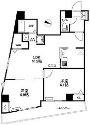 ルミナス西日暮里 2LDKの間取図画像