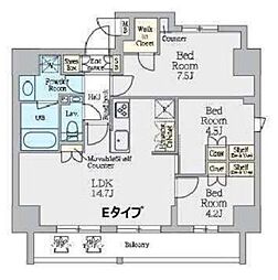 CRESTCOURTUENO 3LDKの間取図画像