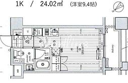 ウイステリア大森山王 1Kの間取図画像