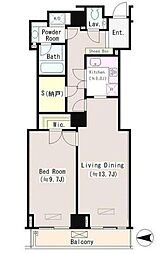 恵比寿ガーデンテラス弐番館 1LDKの間取図画像