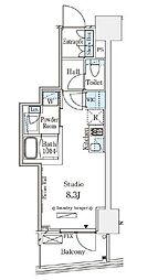 パークナードフィット南青山Vista ワンルームの間取図画像