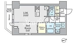CRESTCOURTUENO 1LDKの間取図画像