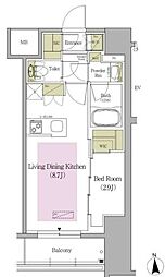 アーバネックス早稲田テラス 1LDKの間取図画像