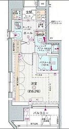 エステムプラザ品川大井町クリスタルヒルズ 1Kの間取図画像