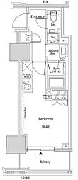 ザ・パークハビオ新中野 ワンルームの間取図画像