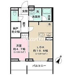 パークサイド宗峯 1SLDKの間取図画像