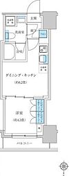 レジディア蒲田プレイス 1DKの間取図画像