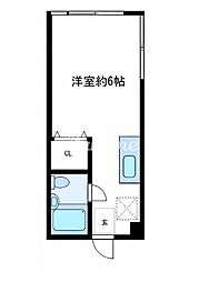 木場CUBEHAUS ワンルームの間取図画像