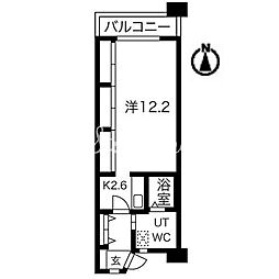 シティコート目黒3号棟 1Kの間取図画像