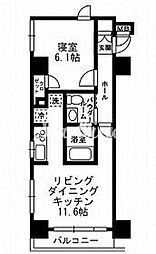 レジディア月島3 1LDKの間取図画像