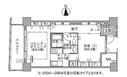 アクティ汐留 1LDKの間取図画像