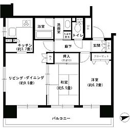 パークキューブ浅草田原町 2LDKの間取図画像