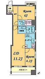 カスタリア人形町 1SLDKの間取図画像