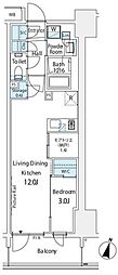 リビオ北品川リバーサイドテラス 1SLDKの間取図画像