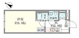 HTピア赤坂 1Kの間取図画像
