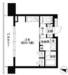 クリオ文京小石川 ワンルームの間取図画像