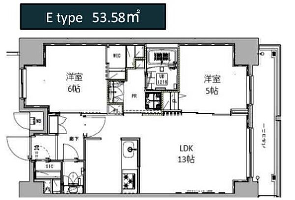 東京都北区王子３丁目(賃貸マンション2LDK・10階・53.58㎡)の写真 その2