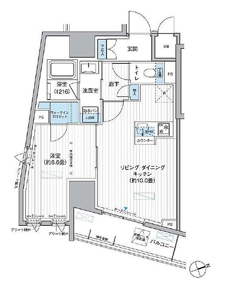 東京都台東区駒形１丁目(賃貸マンション1LDK・5階・42.49㎡)の写真 その2