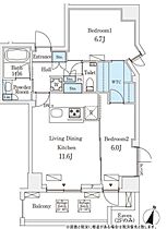 東京都新宿区新小川町5-9（賃貸マンション2LDK・2階・56.83㎡） その2