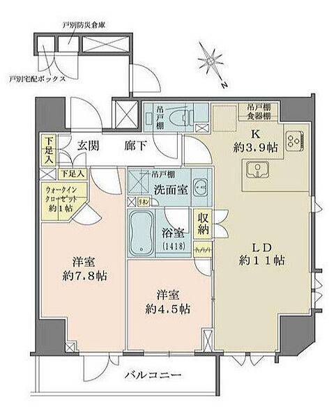 東京都港区北青山２丁目(賃貸マンション2LDK・3階・60.87㎡)の写真 その2