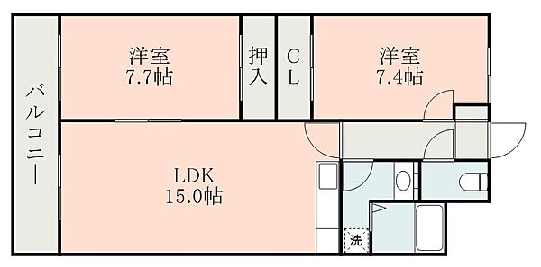 鹿児島県鹿児島市紫原３丁目(賃貸マンション2LDK・3階・65.38㎡)の写真 その2