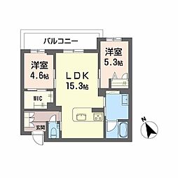 鹿児島市電1系統 荒田八幡駅 二中通駅　徒歩16分、　鹿児島下車 徒歩13分の賃貸マンション 3階2LDKの間取り