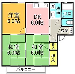 メゾニティ21 3DKの間取図画像