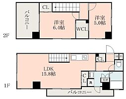 LANDMARKNISIDAHONDORI 2LDKの間取図画像
