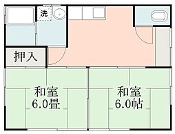 春成アパート 2Kの間取図画像