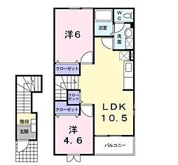 マザーヒロ 2LDKの間取図画像