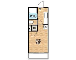 グレイス荒田壱番館 1Kの間取図画像