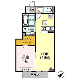 アクセラレータ 1LDKの間取図画像