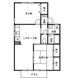PAX明和A 2LDKの間取図画像